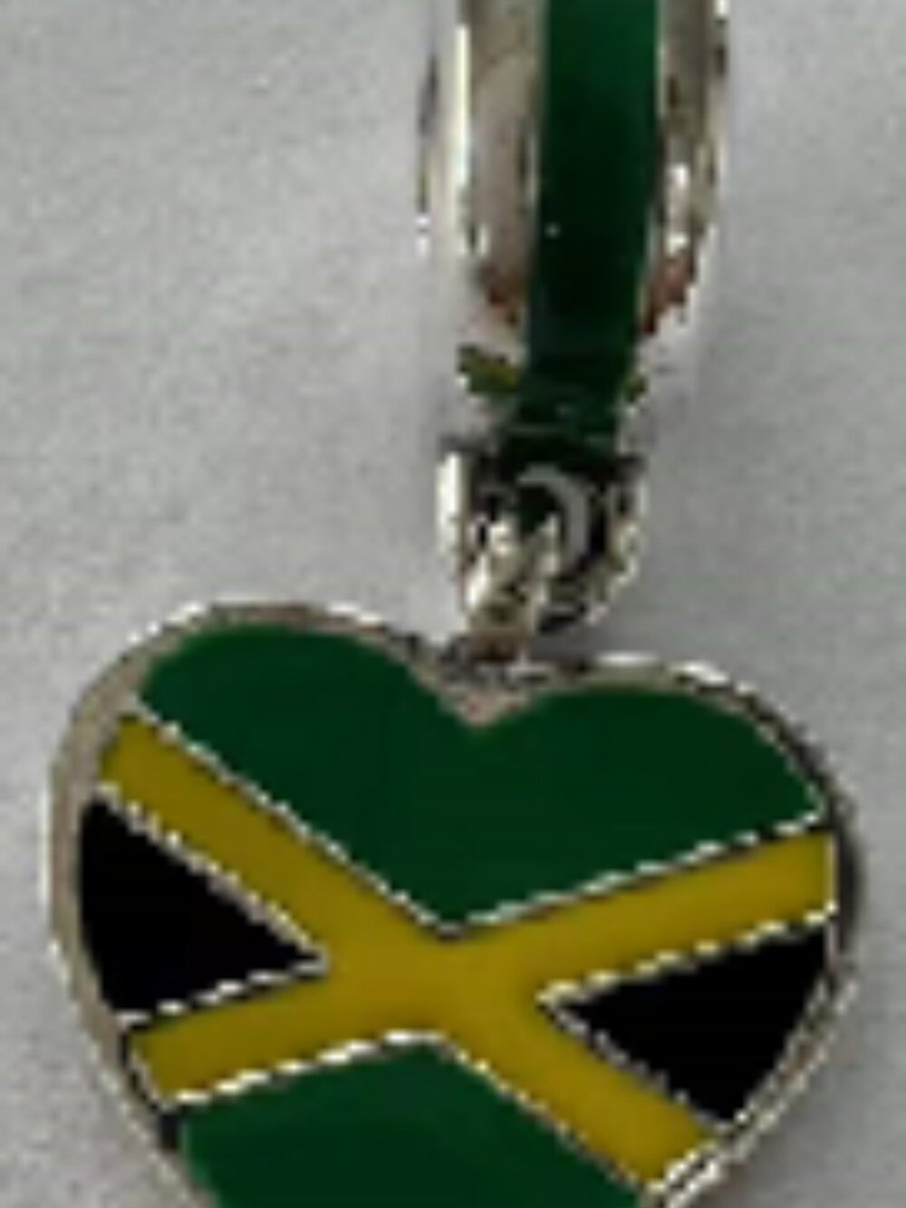 Pandora Jamaica Flag Charm Heart Bead Charm Travel Pendant S925 Sterling Silver